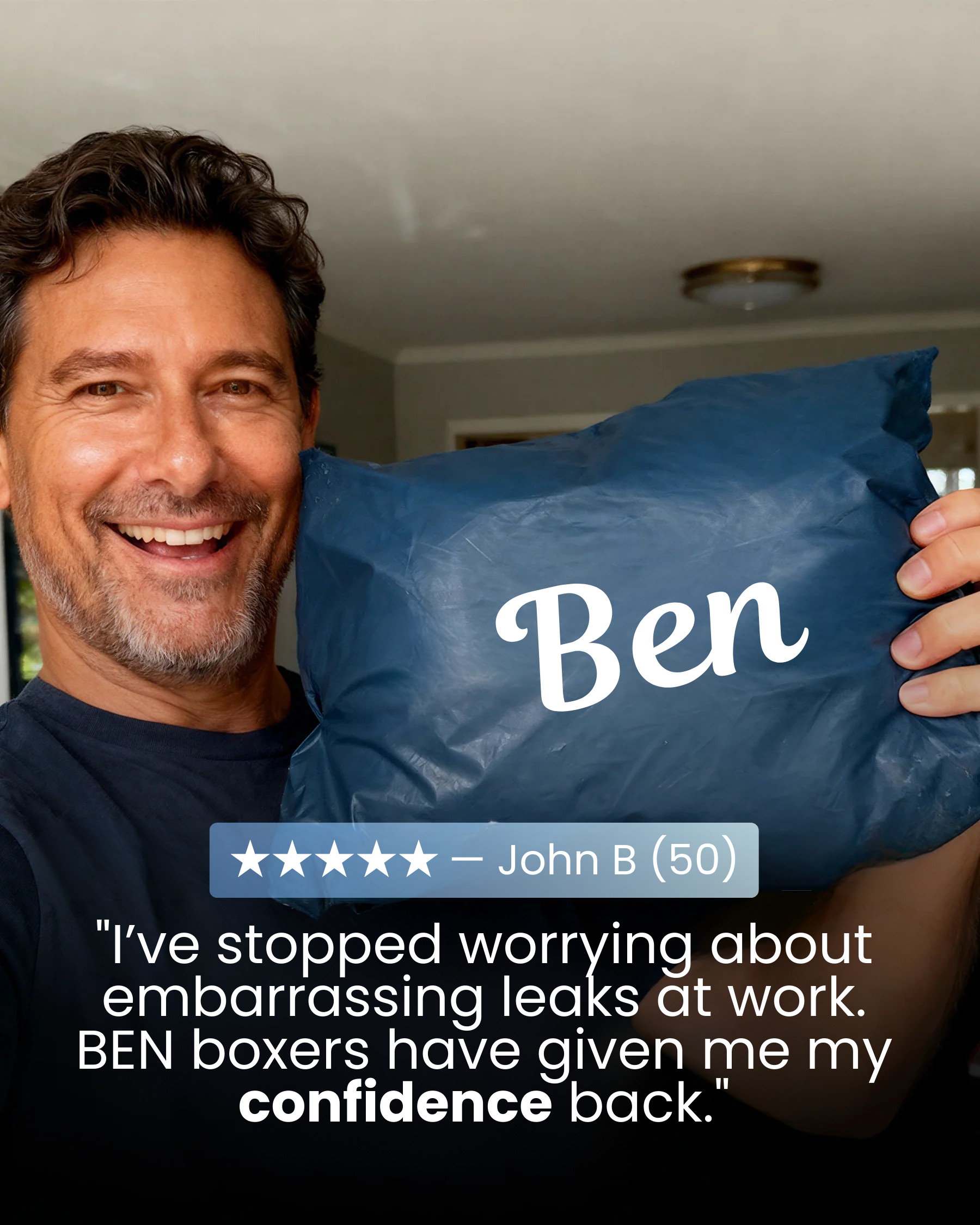 Ben’s Pro Leak-Proof Boxers (Black) | 2-Pack
