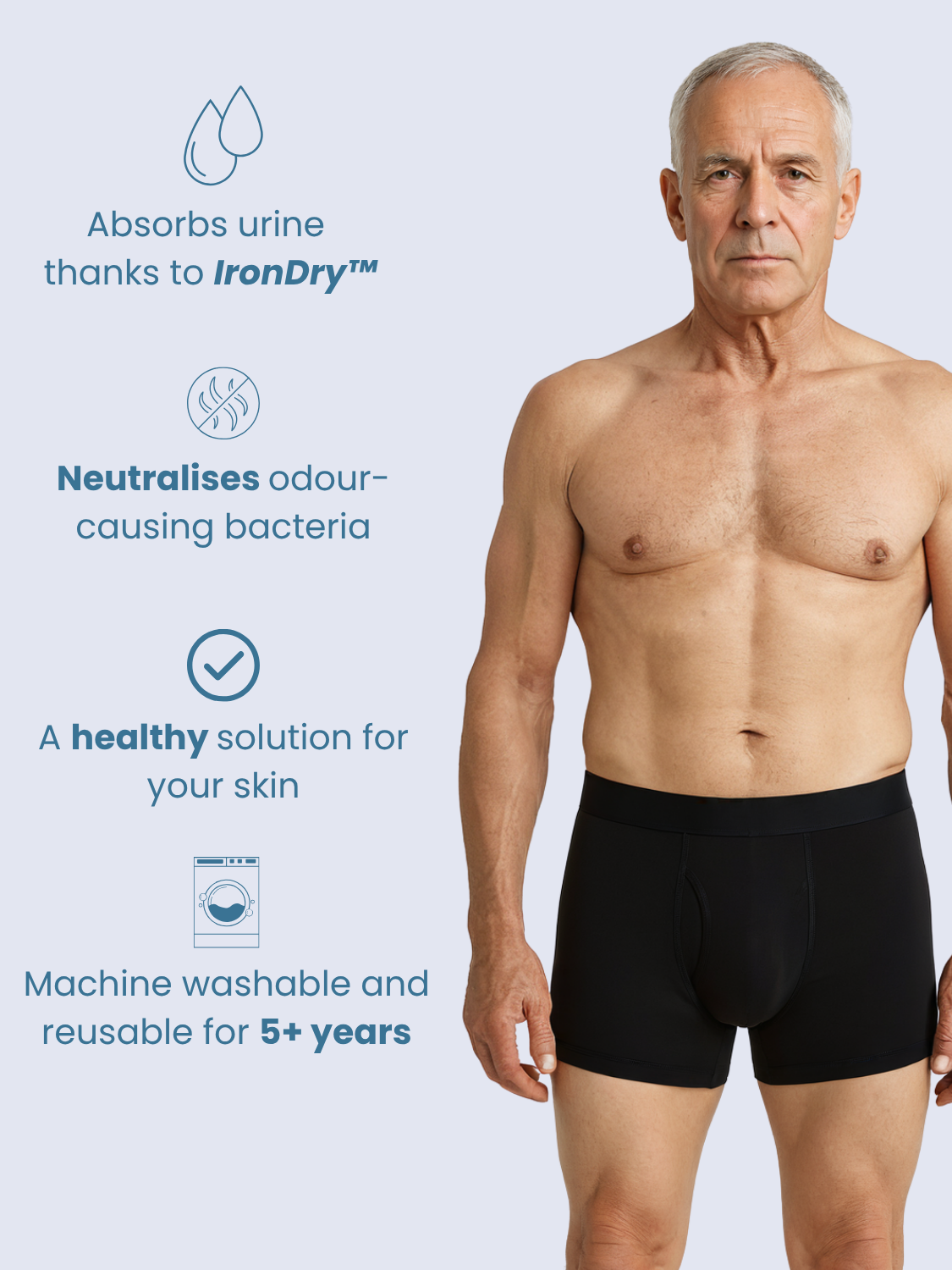 Ben’s Signature Leak-Proof Boxers (Graphite Grey)